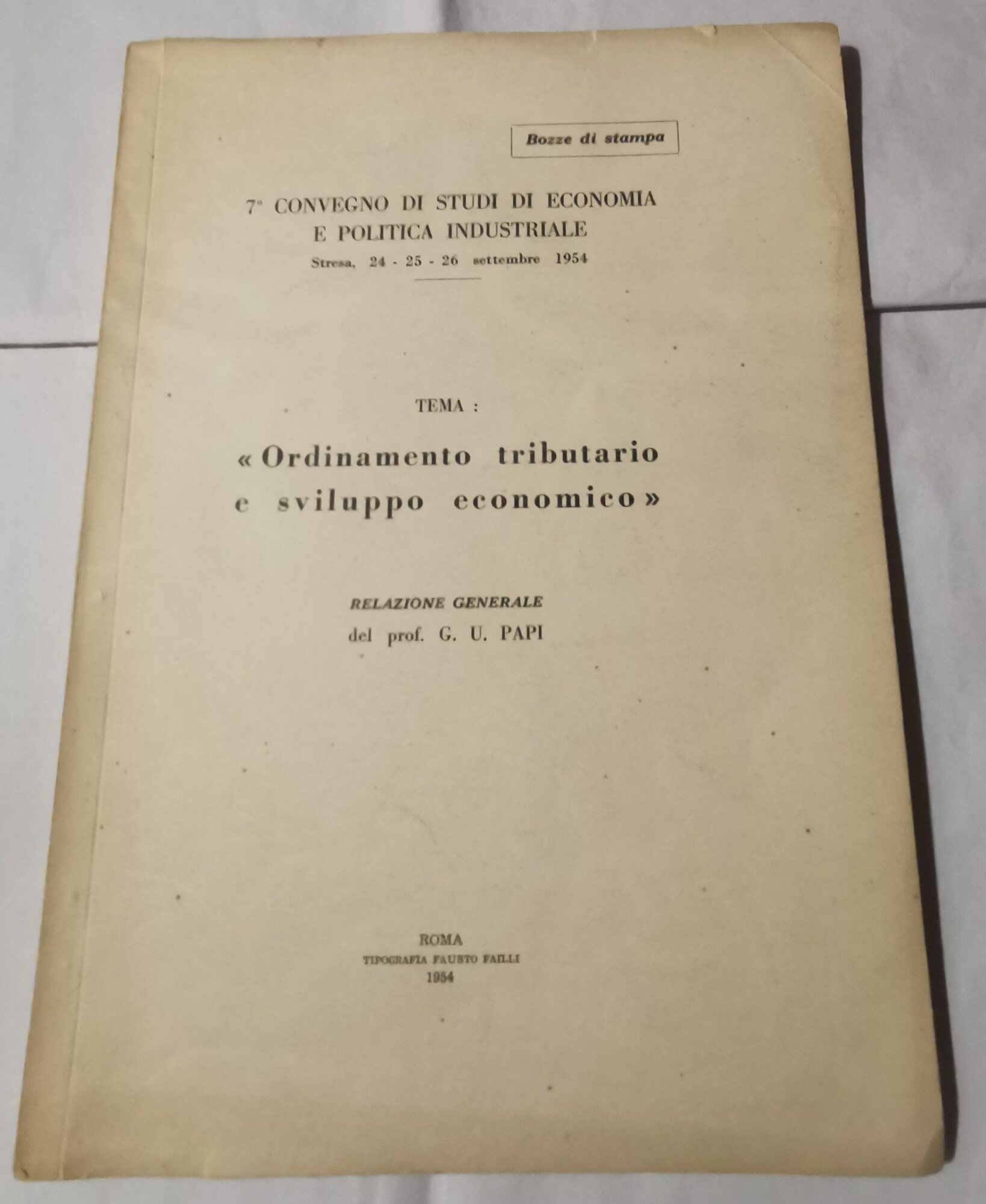 Ordinamento tributario e sviluppo economico - relazione generale