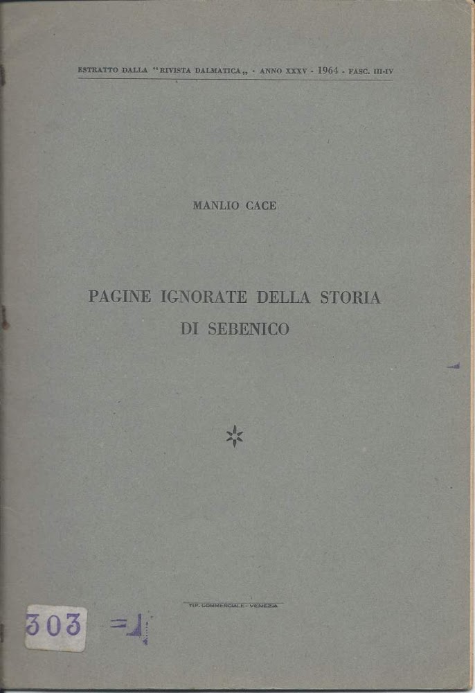 PAGINE IGNORATE DELLA STORIA DI SEBENICO (1964)