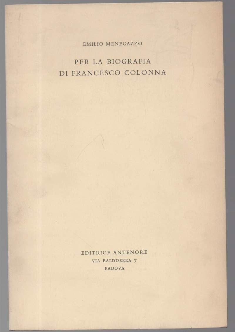 PER LA BIOGRAFIA DI FRANCESCO COLONNA (1962)