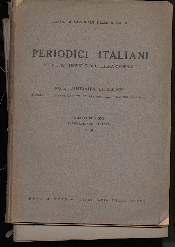 PERIODICI ITALIANI - Scientifici, tecnici e di cultura generale