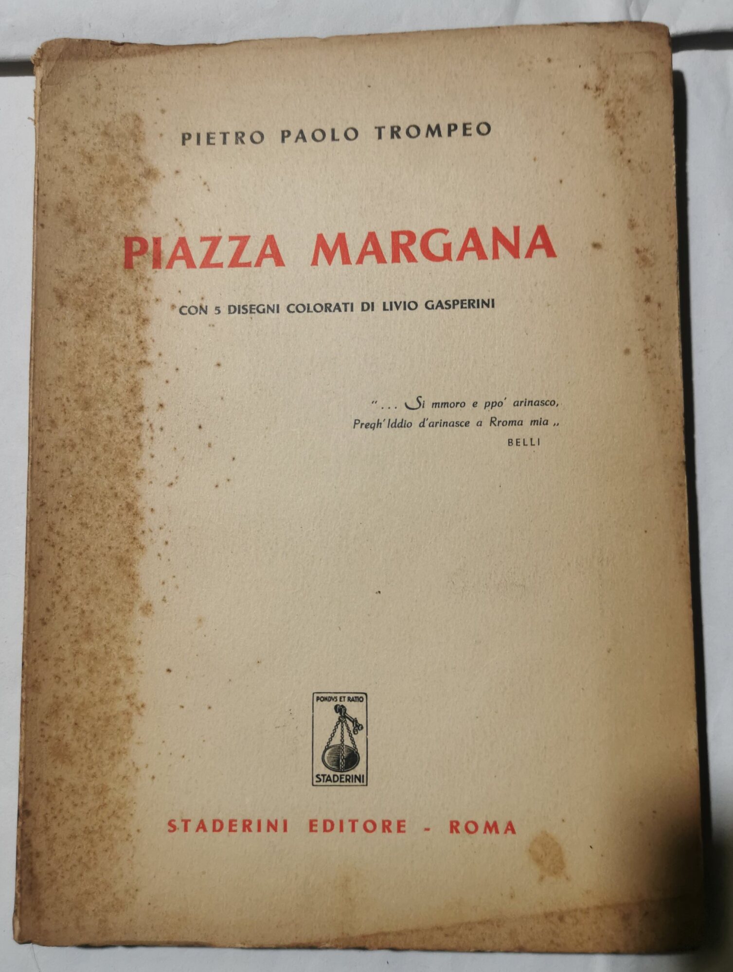 Piazza Margana- con 5 disegni colorati di Livio Gasperini