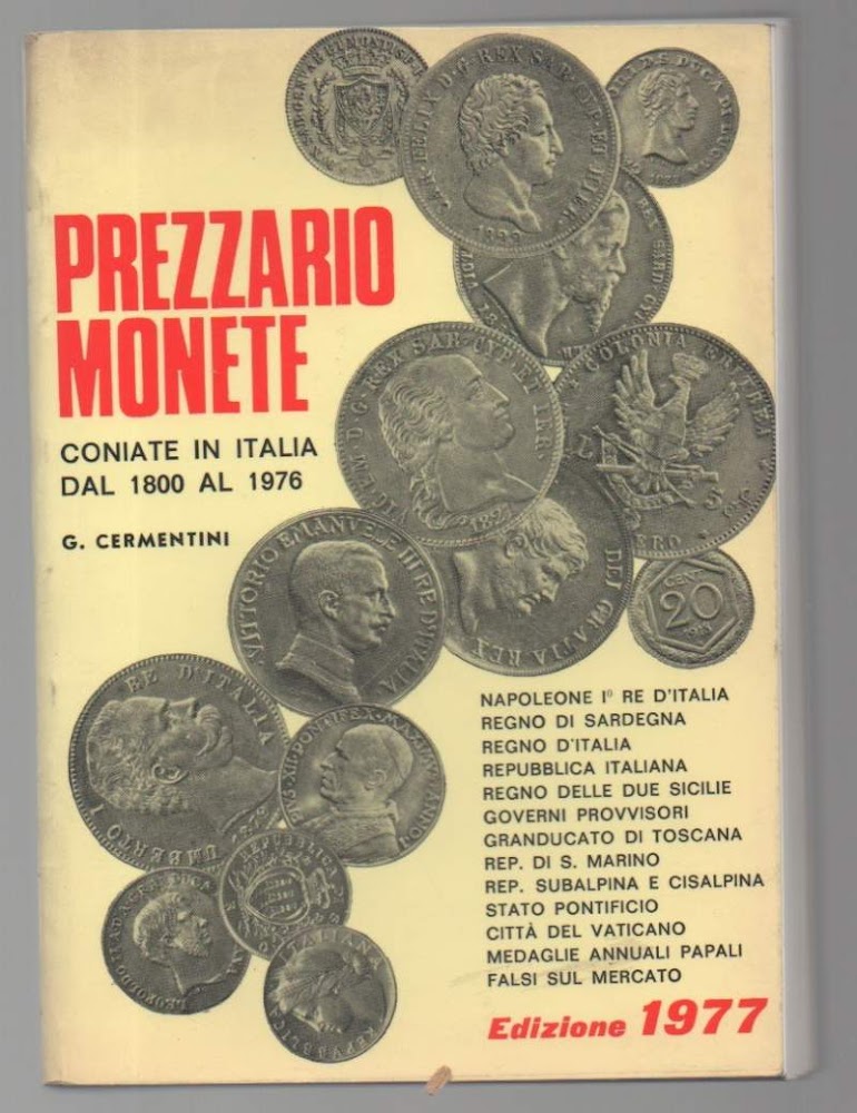 PREZZARIO MONETE coniate in italia dal 1800 al 1976 (1976)