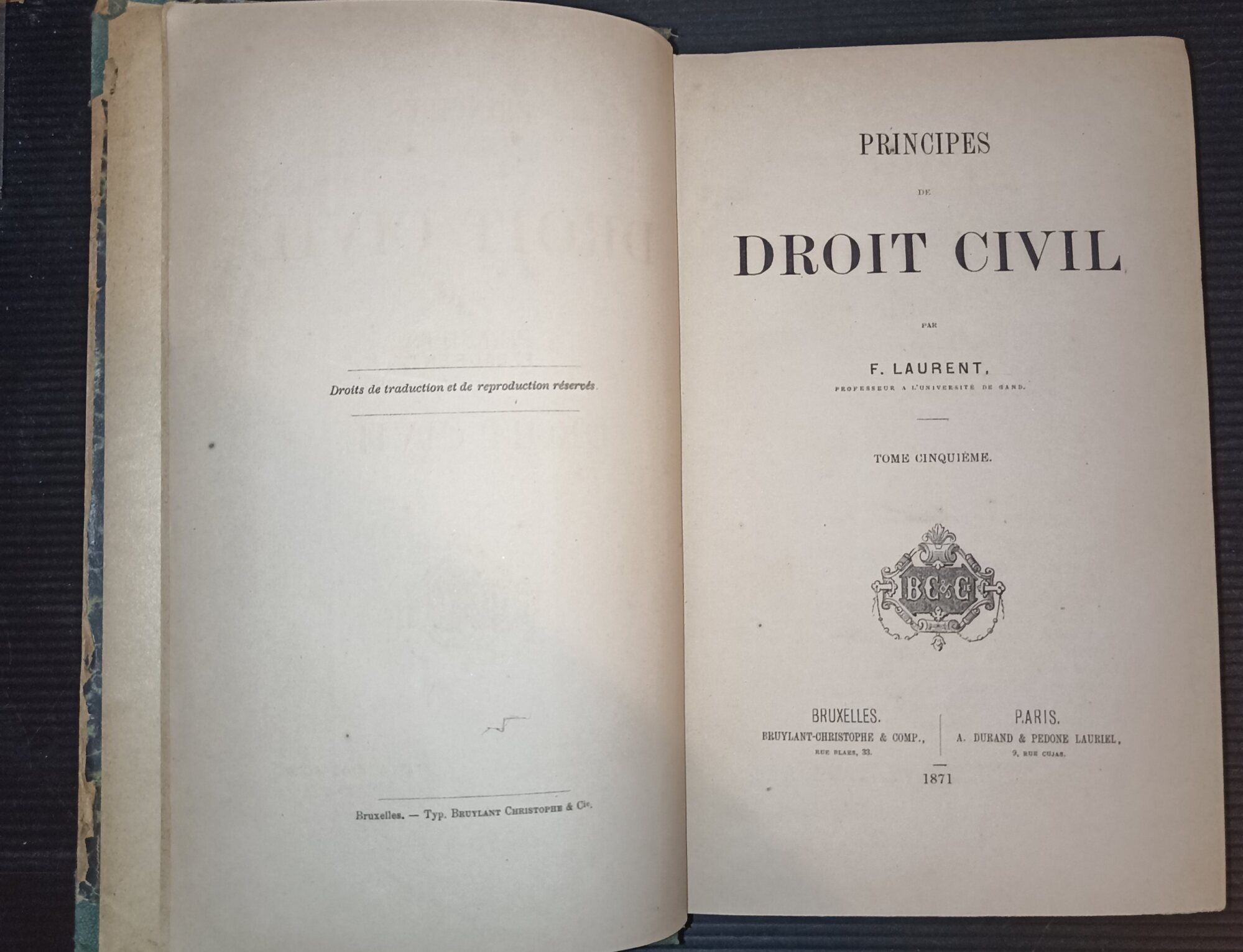 Principes de droit civil tome cinquième