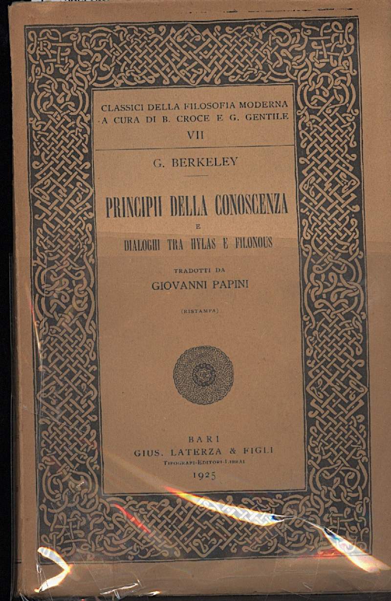 PRINCIPI DELLA CONOSCENZA e dialoghi tra Hylas e Filonous