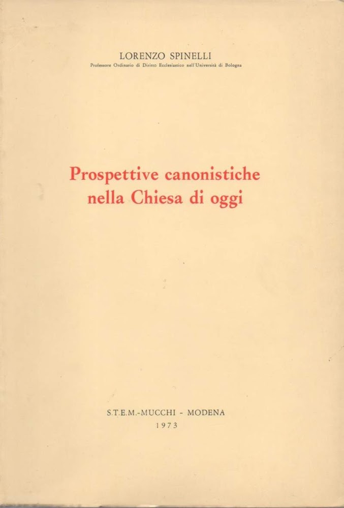 PROSPETTIVE CANONISTICHE NELLA CHIESA DI OGGI (1973)