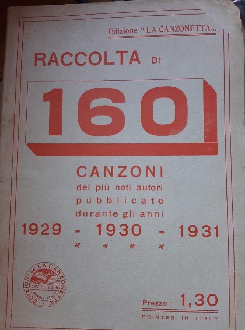 RACCOLTA DI 160 CANZONI DEI PIU' NOTI AUTORI PUBBLICATE DURANTE …