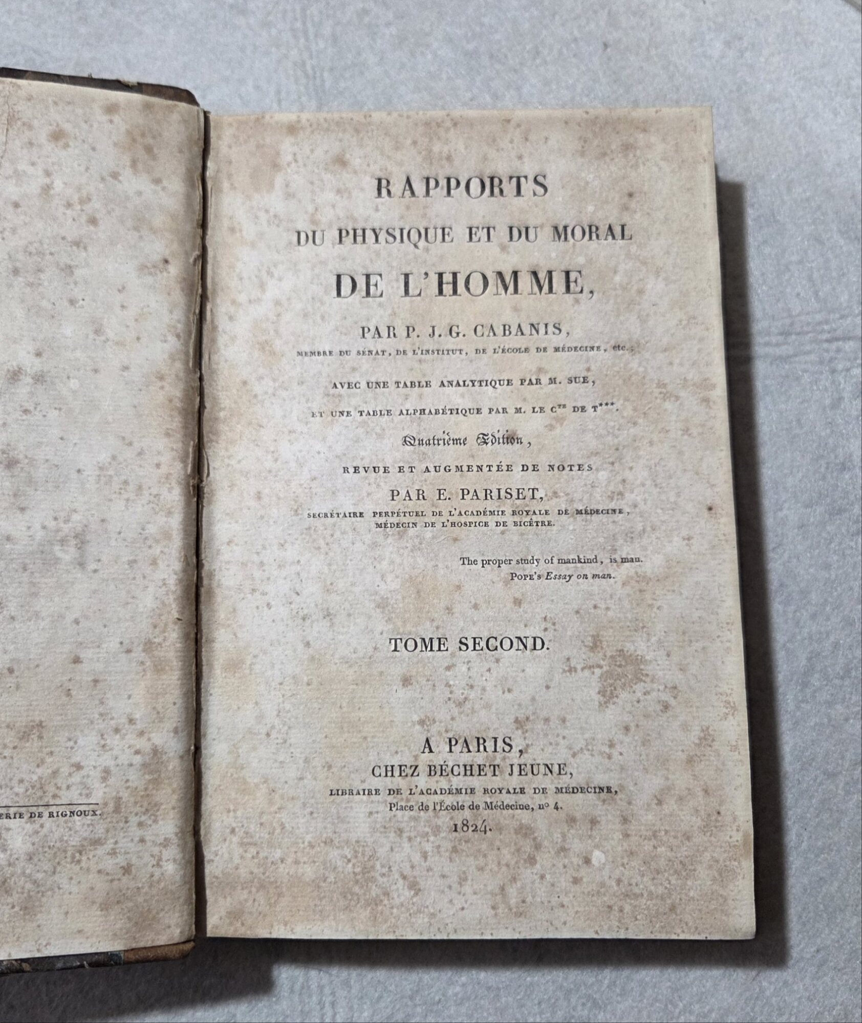 Rapports du physique et du moral de l'homme - Tome …