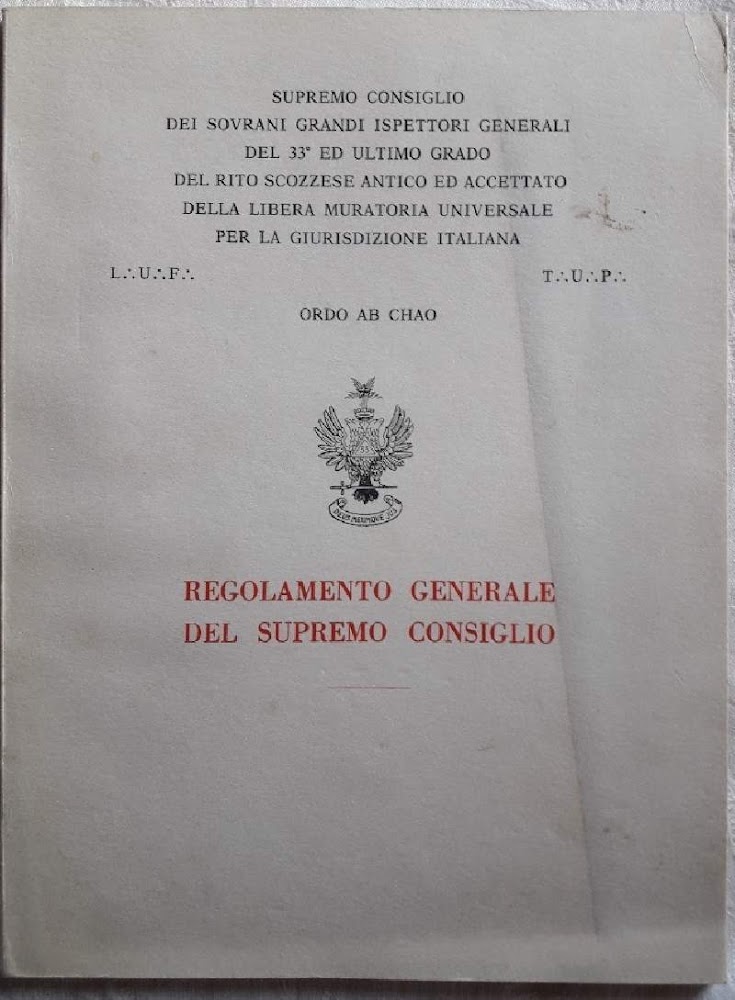 REGOLAMENTO GENERALE DEL SUPREMO CONSIGLIO
