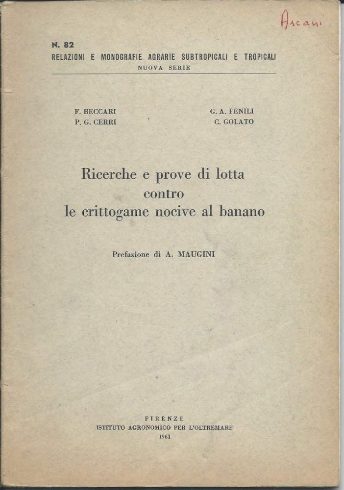 RICERCHE E PROVE DI LOTTA CONTRO LE CRITTOGAME NOCIVE AL …