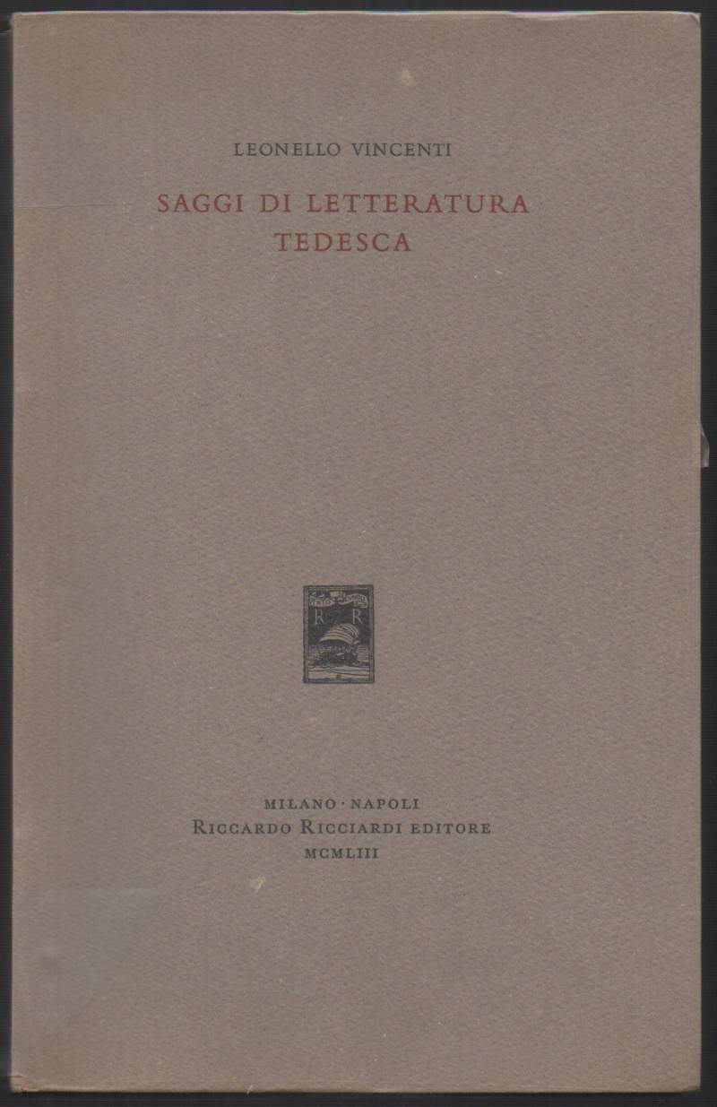 SAGGI DI LETTERATURA TEDESCA (1953)