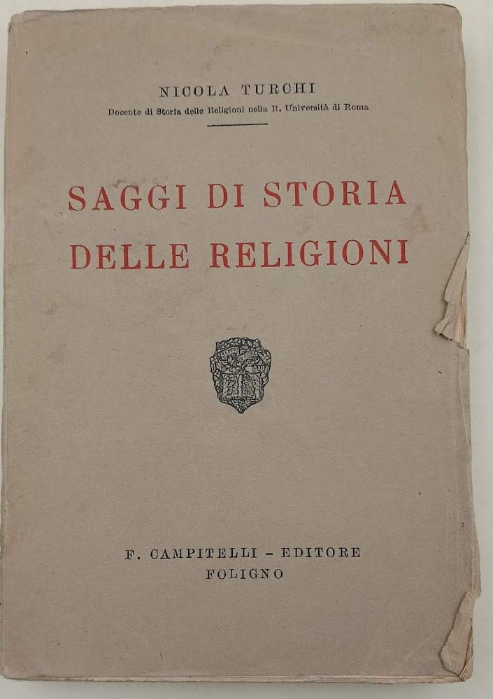 SAGGI DI STORIA DELLE RELIGIONI (1924)