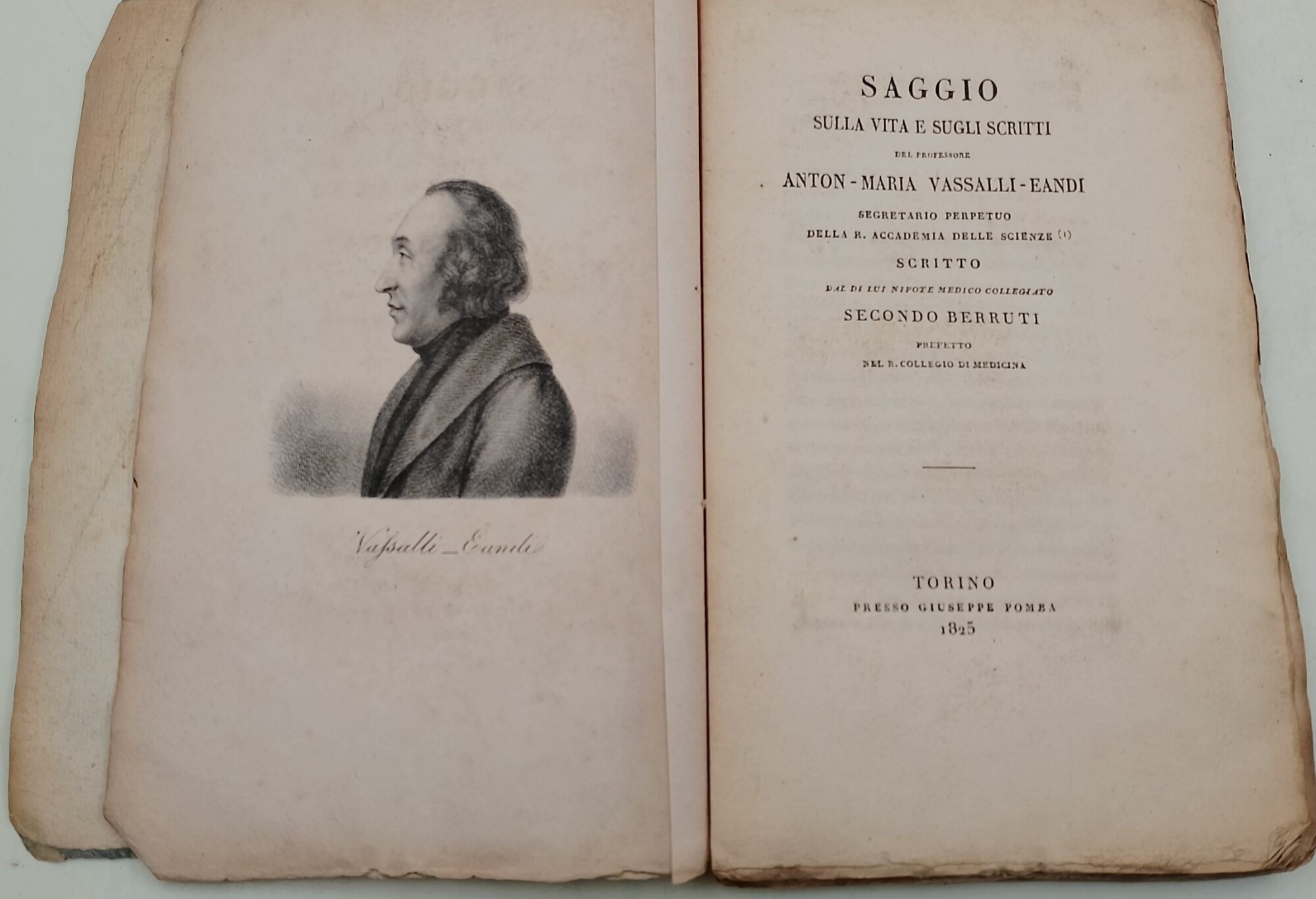 Saggio sulla vita e sugli scritti del professore Anton-Maria Vassalli-Eandi …