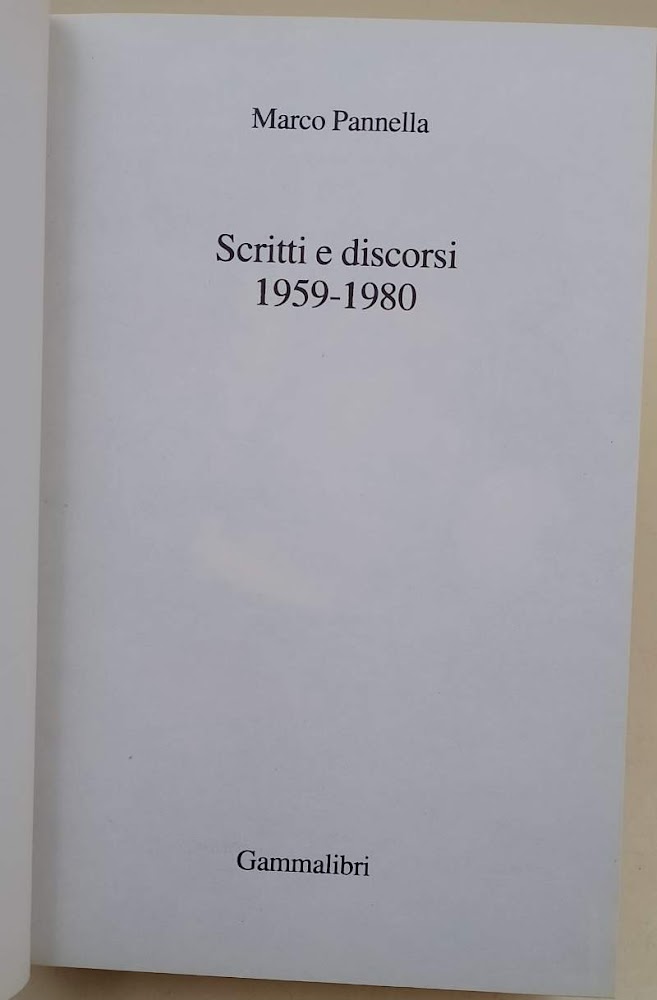 SCRITTI E DISCORSI 1959-1980( 1982)