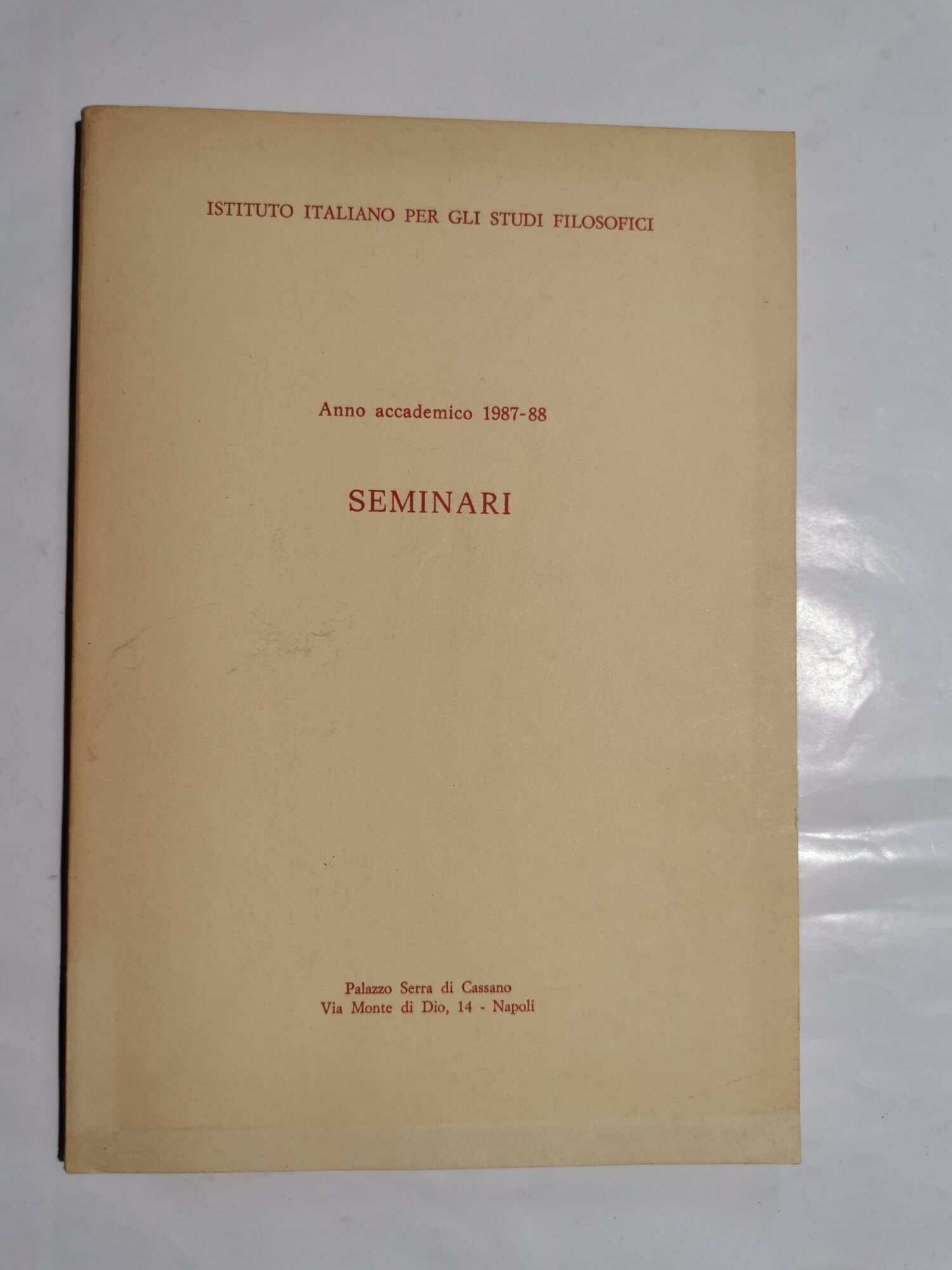 Seminari - Anno accademico 1987/88