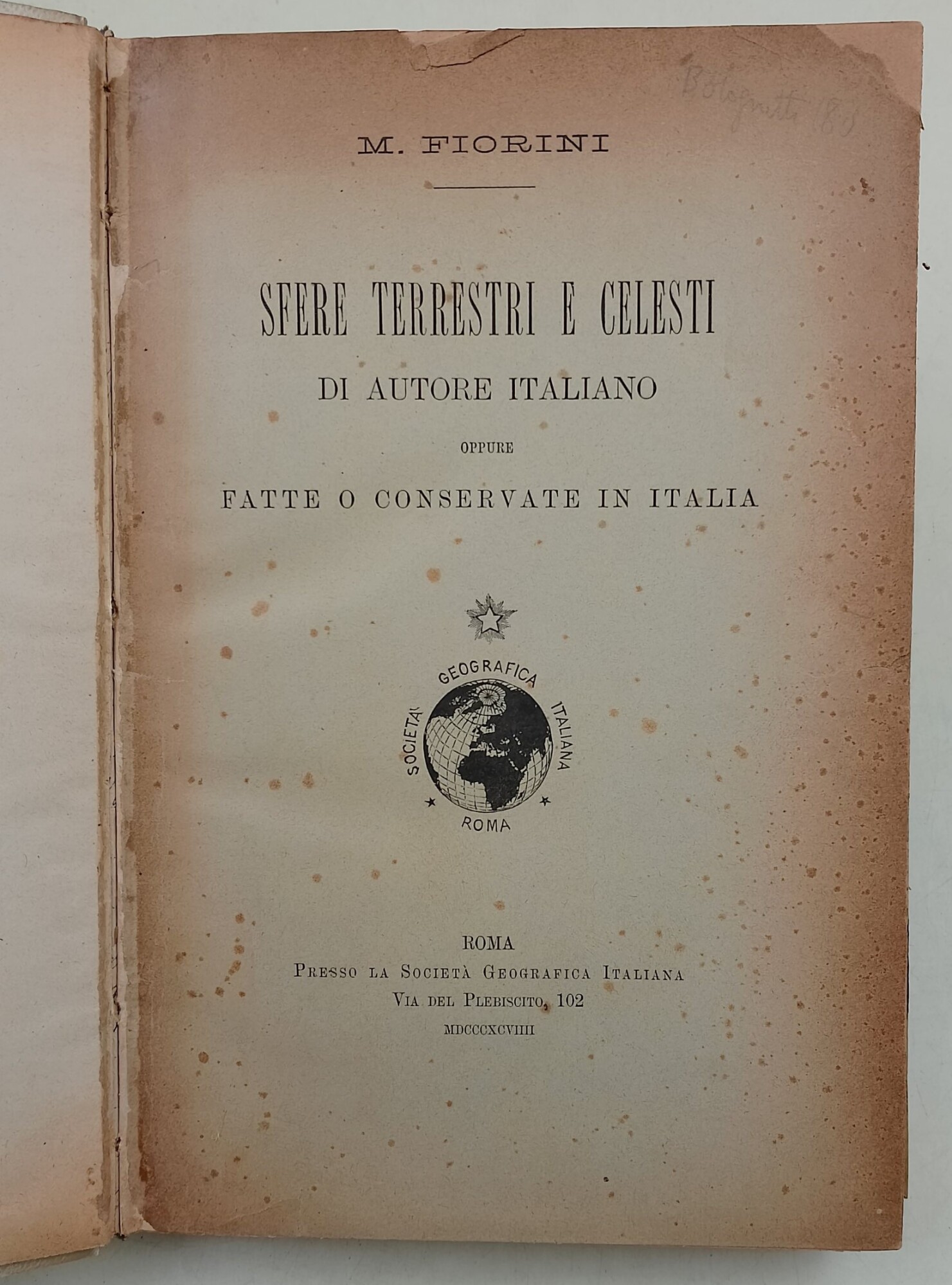 Sfere terrrestri e celesti di autore italiano oppure fatte o …