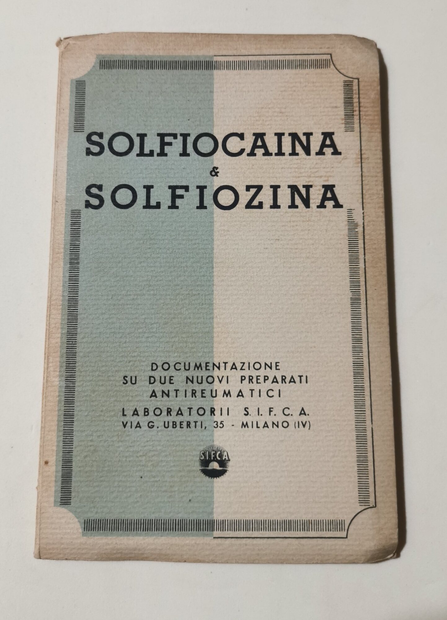 Solfiocaina e Solfiozina - Documentazione su due nuovi preparati antireumatici