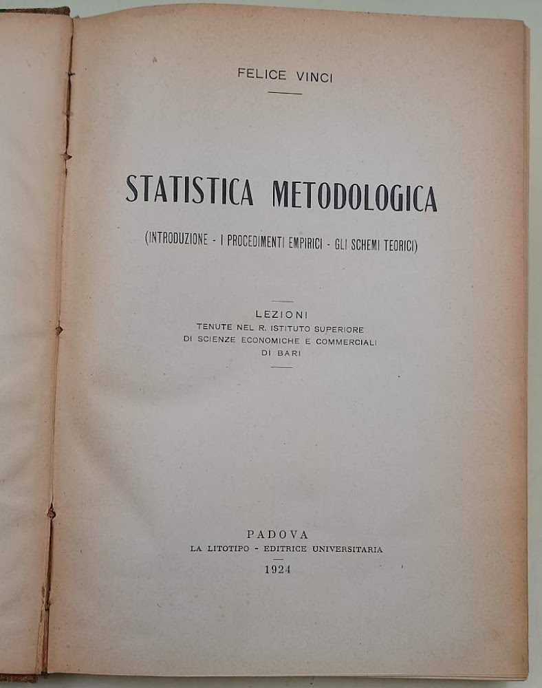 STATISTICA METODOLOGICA(INTRODUZIONE-I PROCEDIMENTI EMPIRICI-GLI SCHEMI TEORICI)(1924)