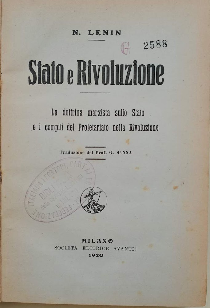 STATO E RIVOLUZIONE + ALTRE 5 PUBBLICAZIONI DI CULTURA MARXISTA …