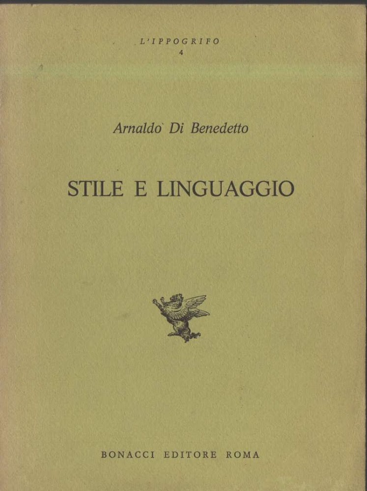 STILE E LINGUAGGIO. SAGGI DI ANALISI LETTERARIA (1974)