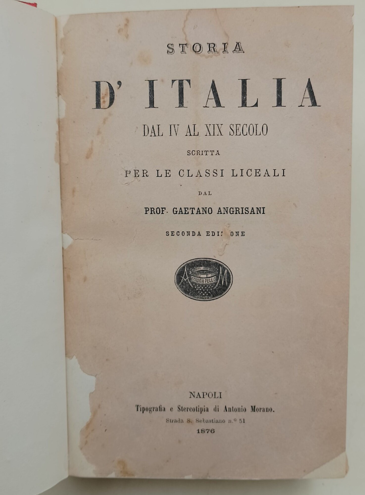 Storia d'Italia dal IV secolo al XIX secolo scritta per …