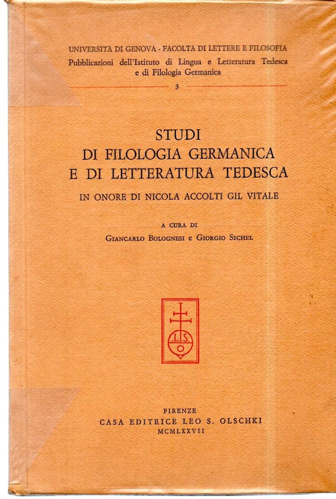 STUDI DI FILOLOGIA GERMANICA E DI LETTERATURA TEDESCA in onore …