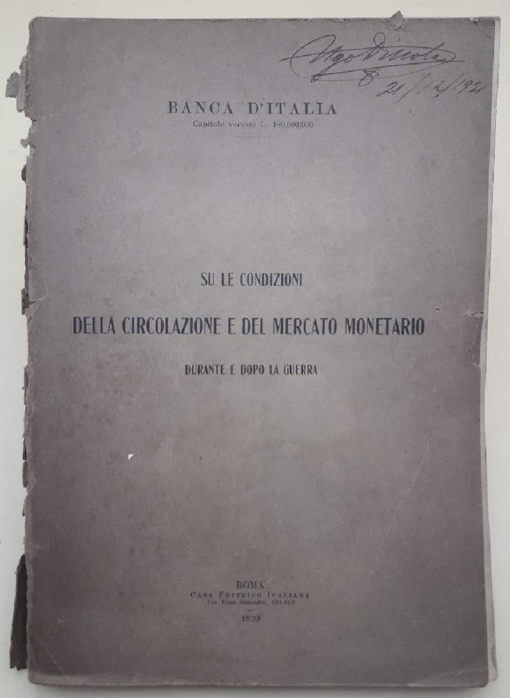 SU LE CONDIZIONI DELLA CIRCOLAZIONE E DEL MERCATO MONETARIO DURANTE …