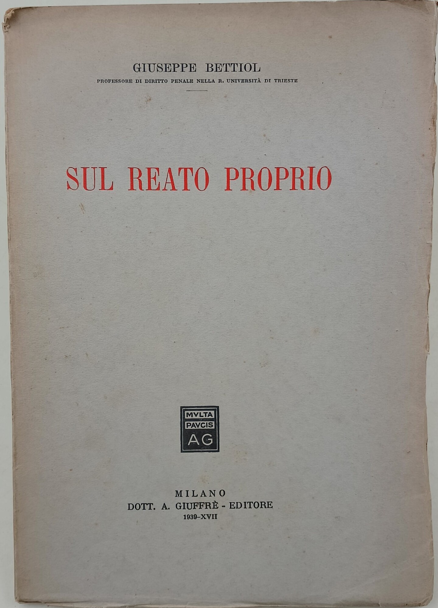 Sul reato proprio