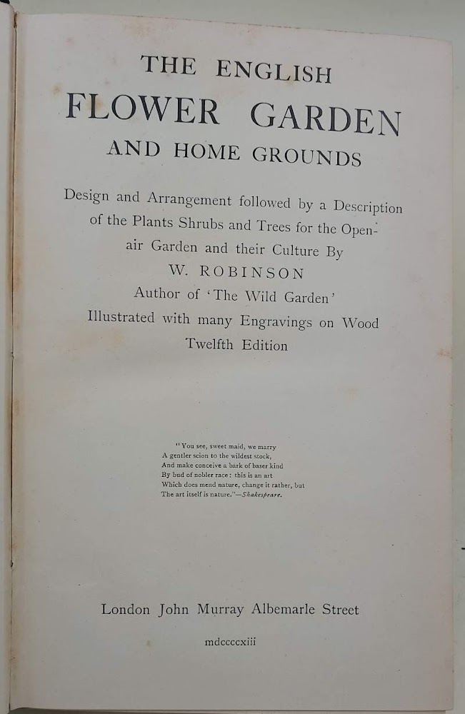 THE ENGLISH FLOWER GARDEN AND HOME GROUNDS( 1913)