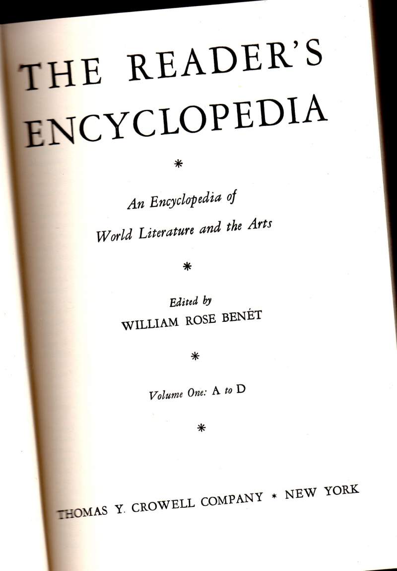 THE READER'S ENCYCLOPEDIA - an Encyclopedia of World Literature and …