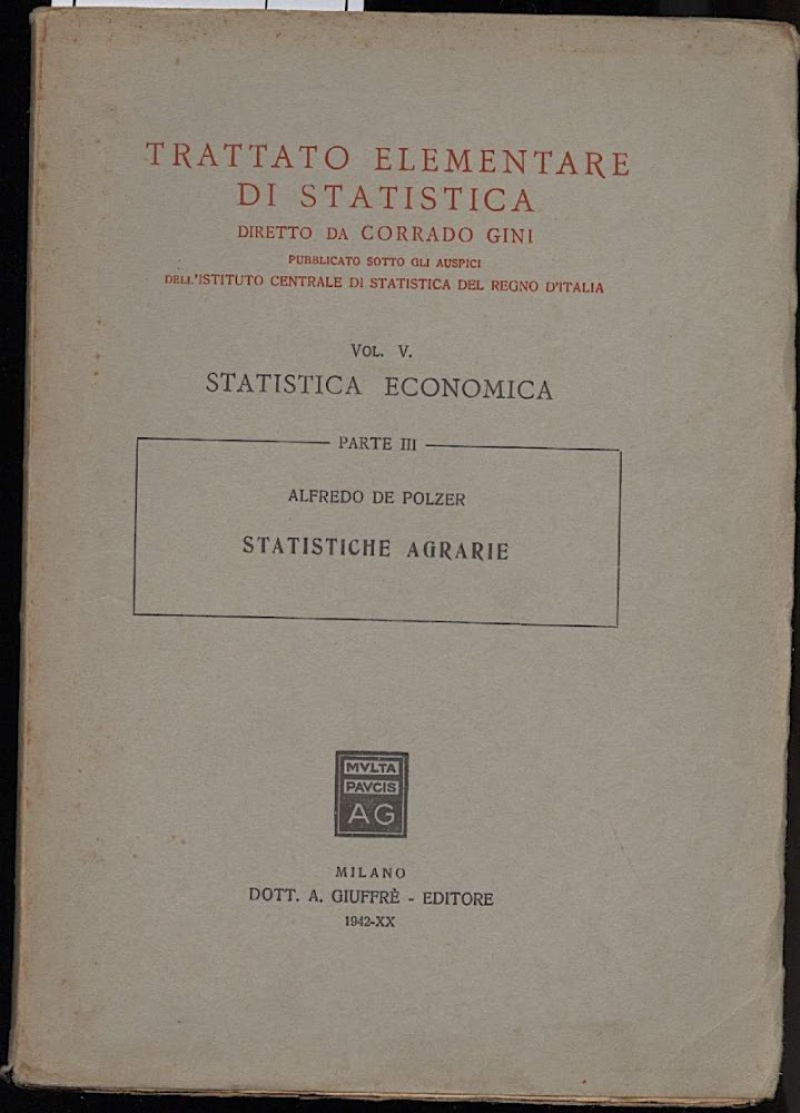TRATTATO ELEMENTARE DI STATISTICA-Vol. V- Statistica Economica