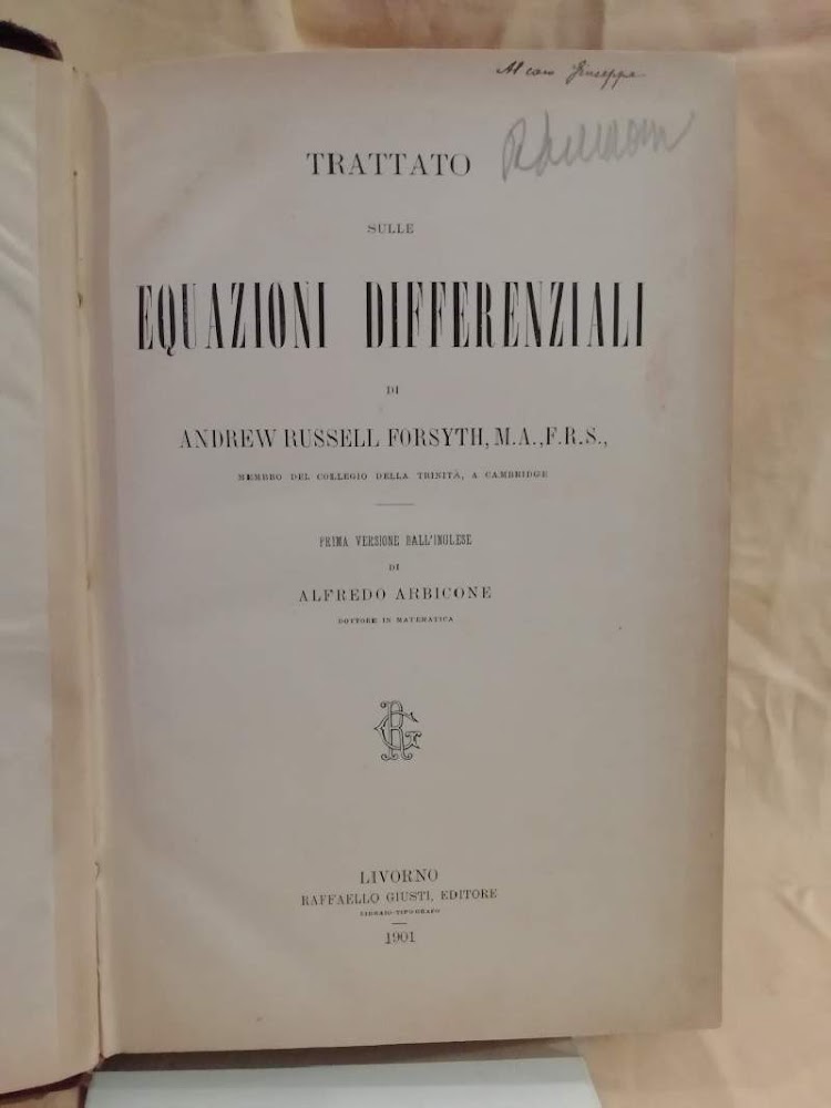 TRATTATO SULLE EQUAZIONI DIFFERENZIALI DI ANDREW RUSSELL (1901)