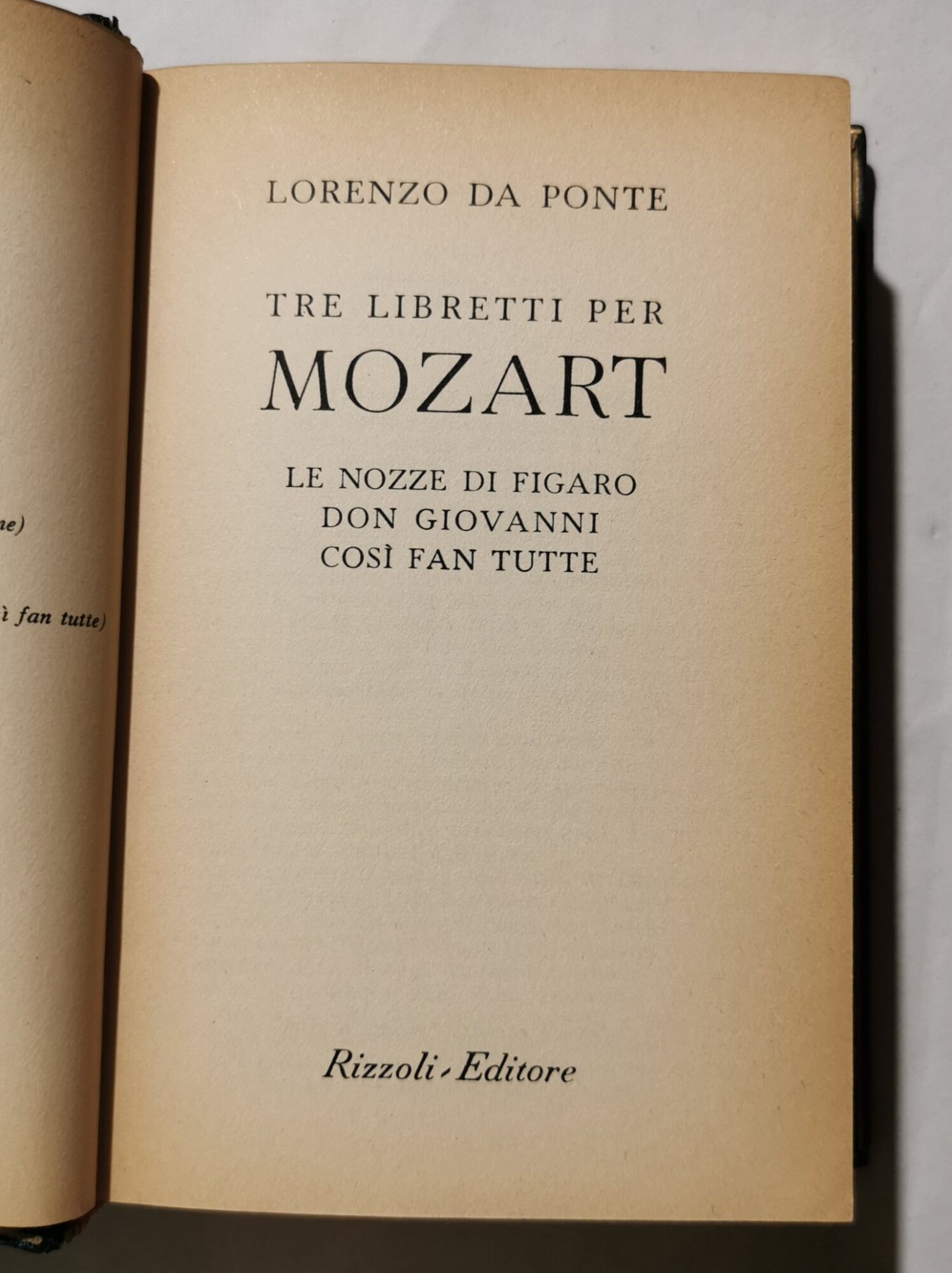 Tre libretti per Mozart : Le nozze di Figaro - …