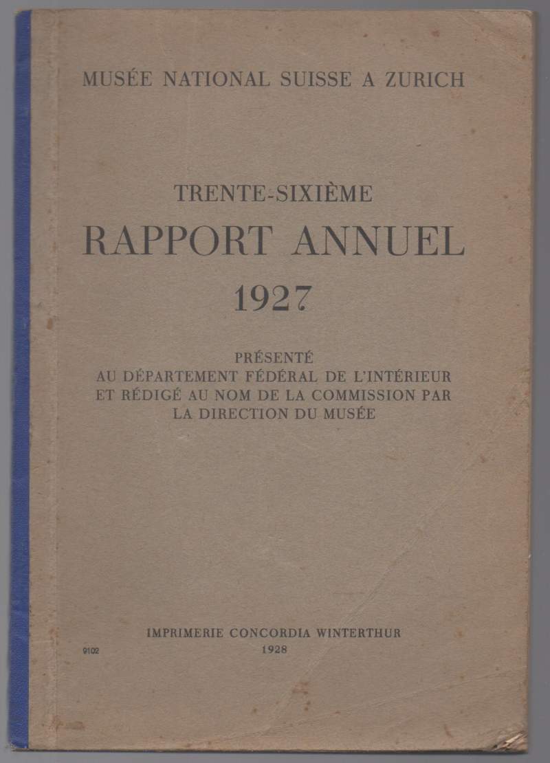 TRENTE-SIXIEME RAPPORT ANNUEL 1927 présenté au département federal de l'intérieur …