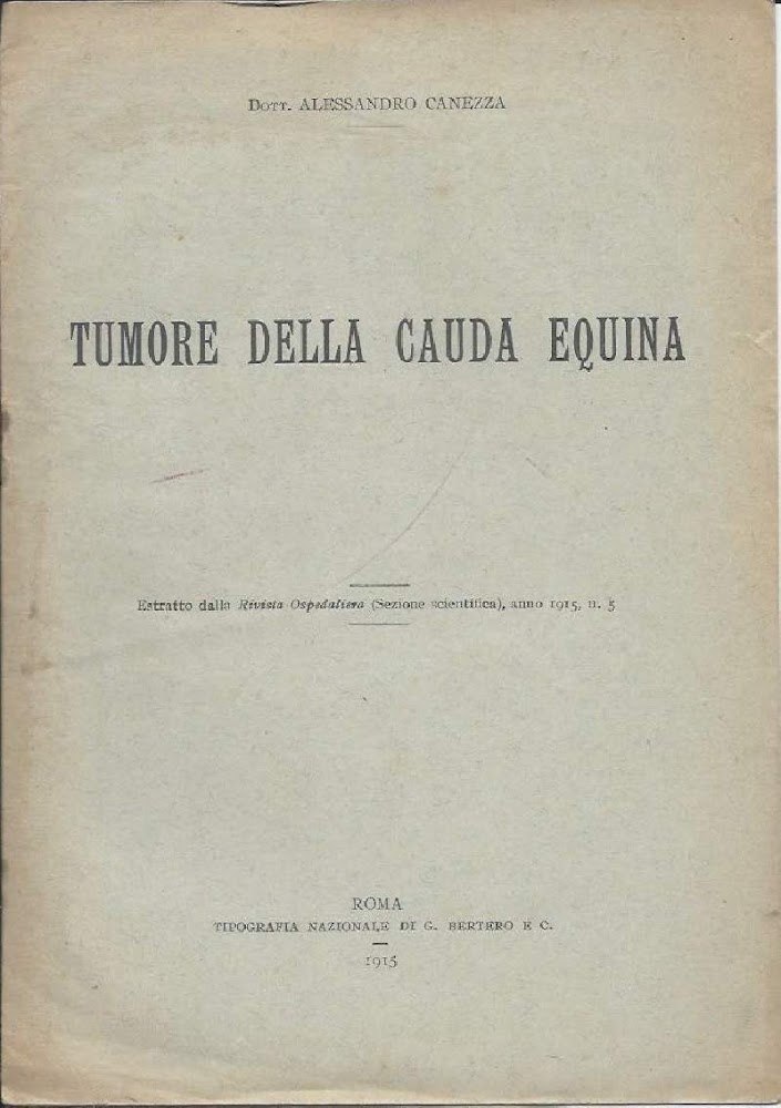 TUMORE DELLA CAUDA EQUINA (1915)