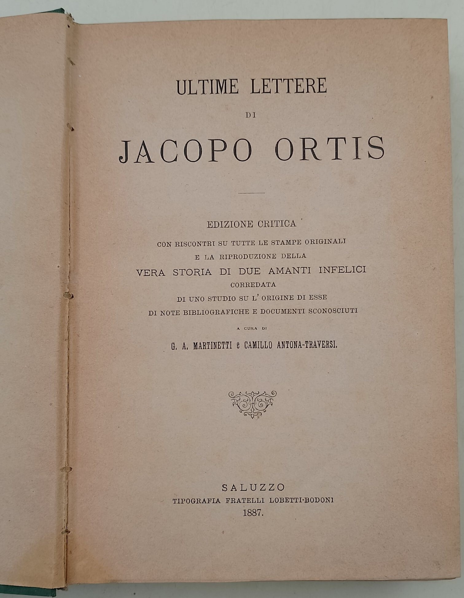 Ultime lettere di Jacopo Ortis