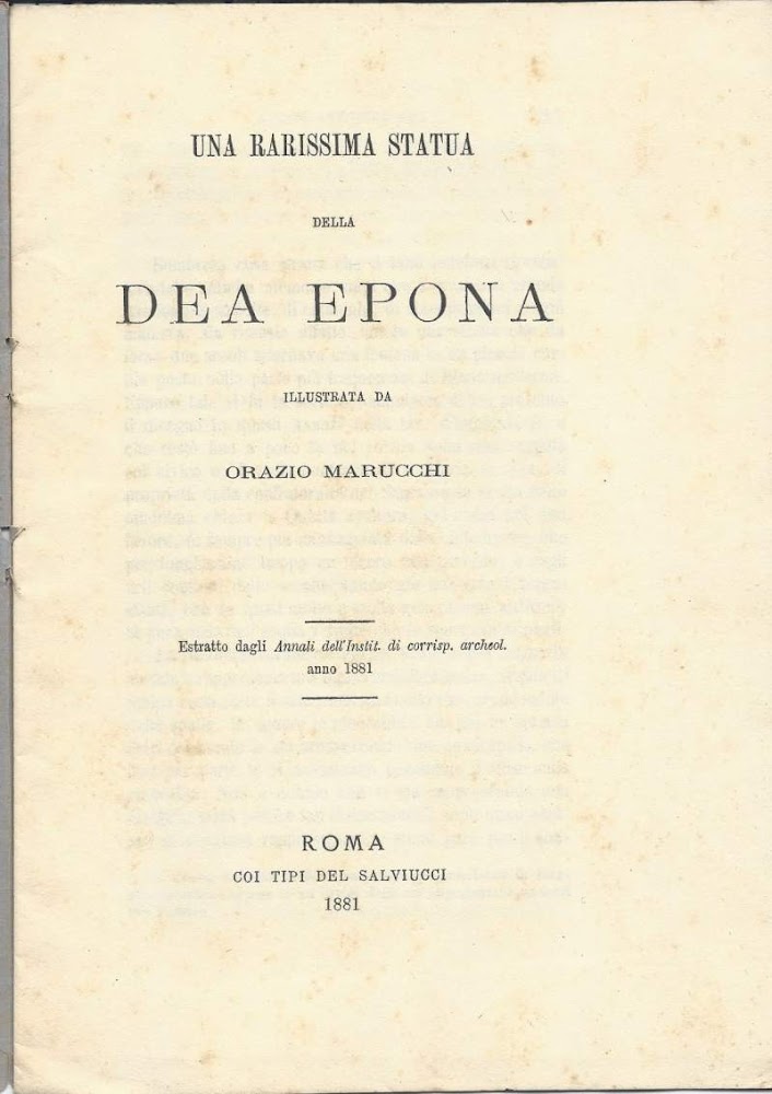 UNA RARISSIMA STATUA DELLA DEA EPONA (1881)