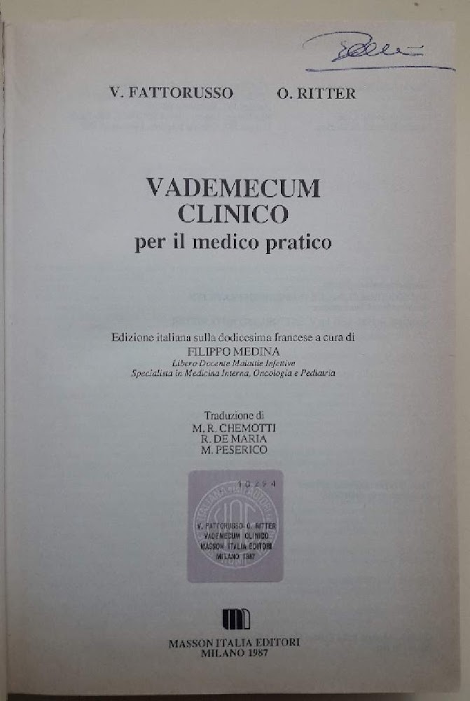 VADEMECUM CLINICO PER IL MEDICO PRATICO(1987)