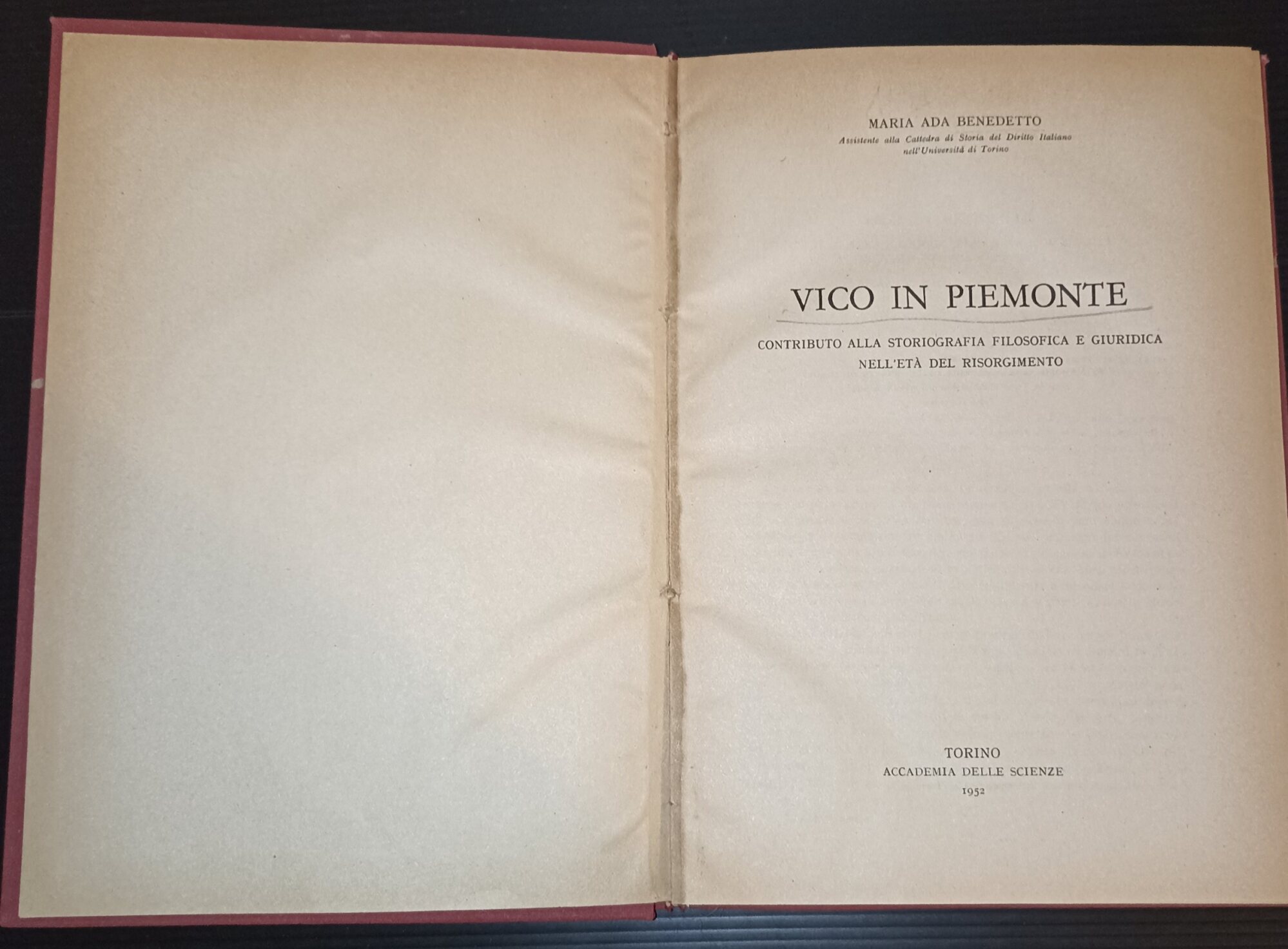 Vico in Piemonte. Contributo alla storiografia filosofica e giuridica nell'età …