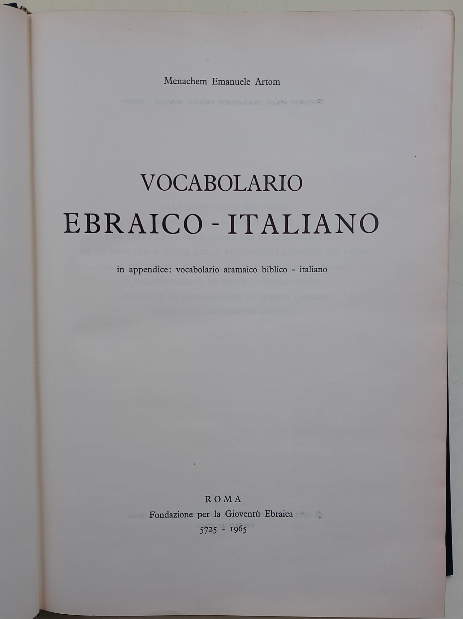 Vocabolario Ebraico-Italiano