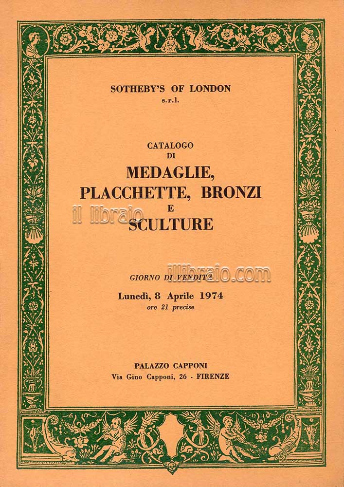 Catalogo di una collezione di medaglie, placchette, bronzi e sculture