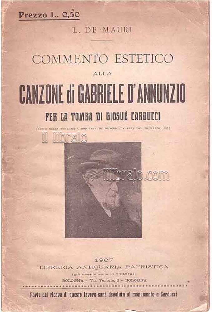Commento estetico alla canzone di Gabriele d'Annunzio per la tomba …