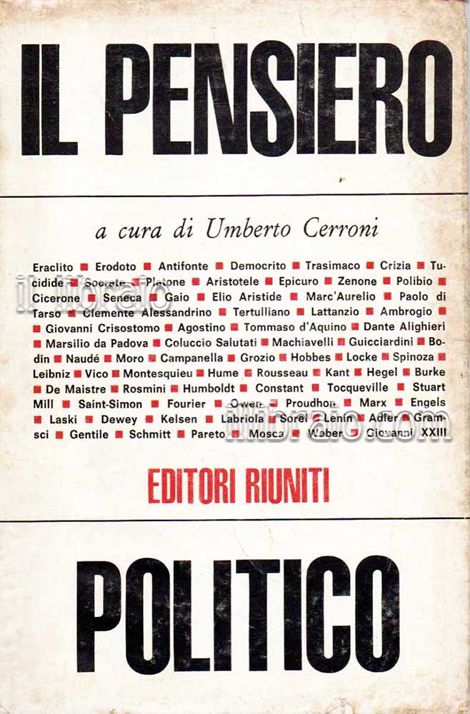 Il pensiero politico dalle origini ai giorni nostri