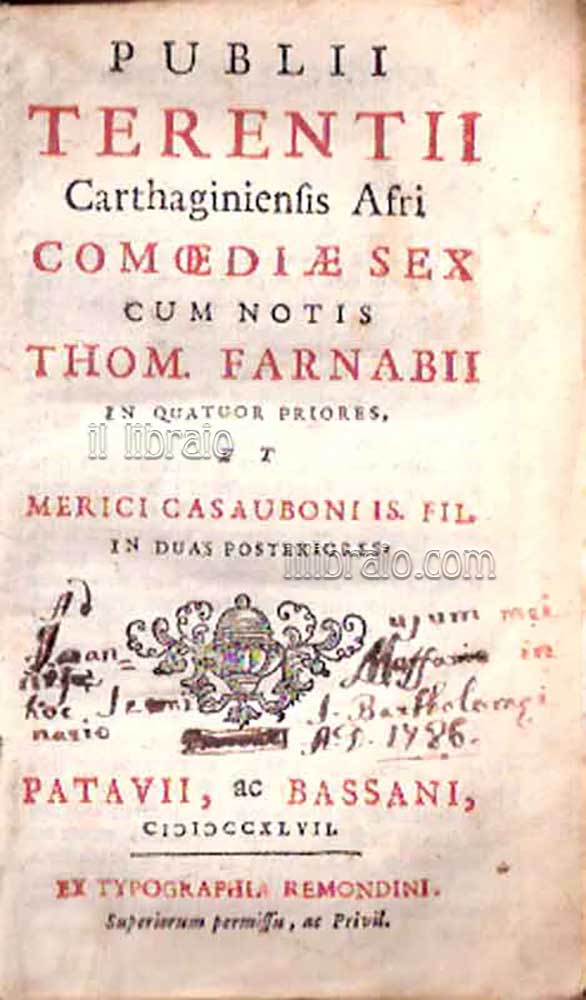 Publii Terentii Carthaginiensis Afri comoediae sex cum notis Thom. Farnabii …