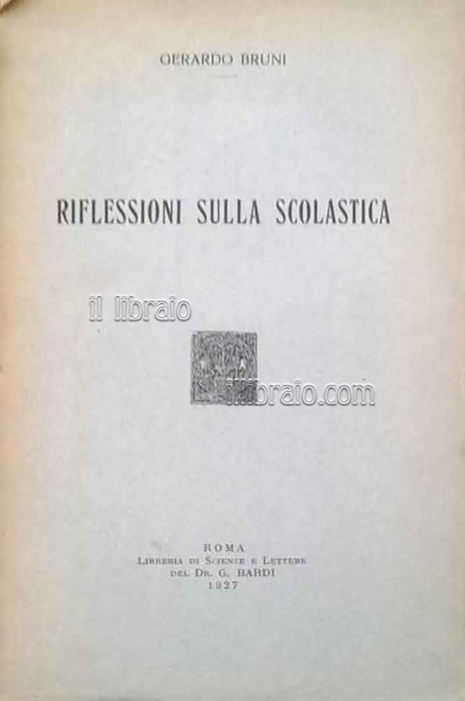 Riflessioni sulla scolastica