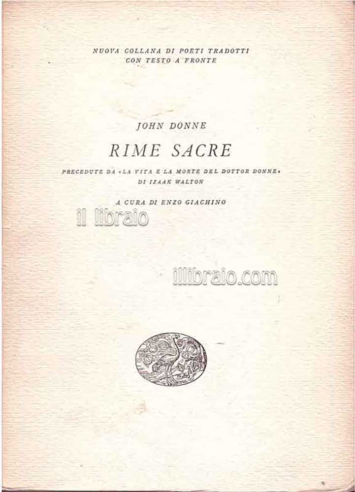 Rime sacre. Precedute da "La vita e la morte del …