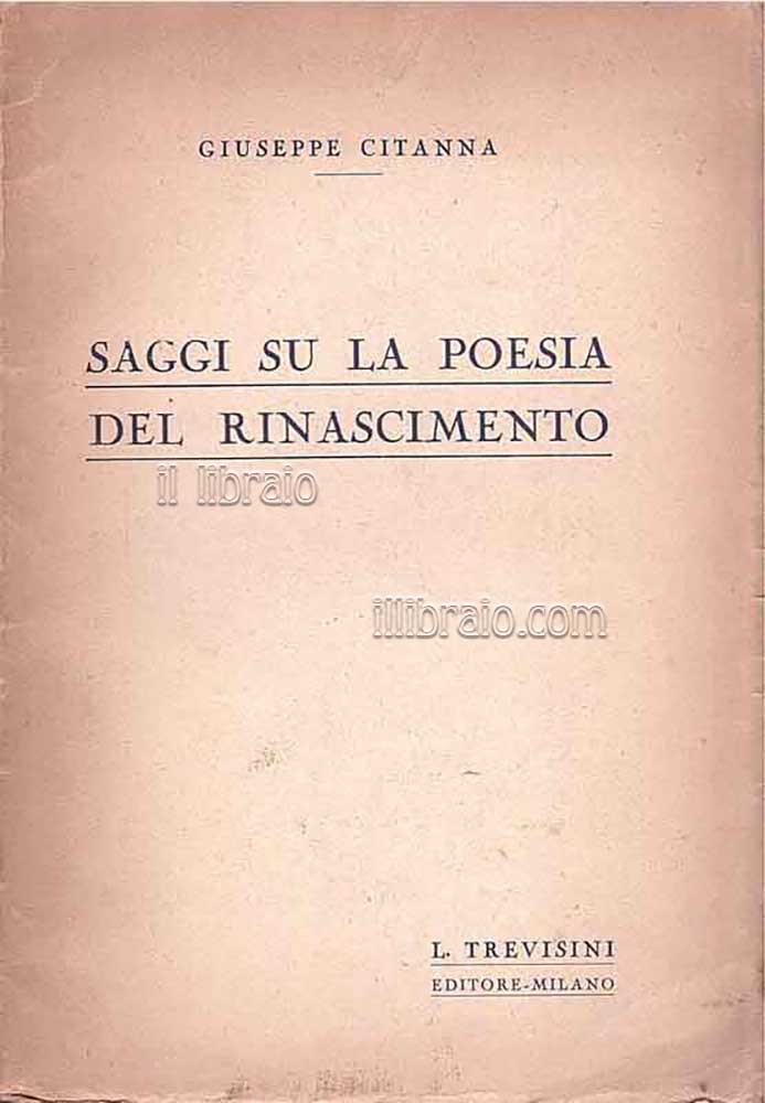 Saggi su la poesia Rinascimento