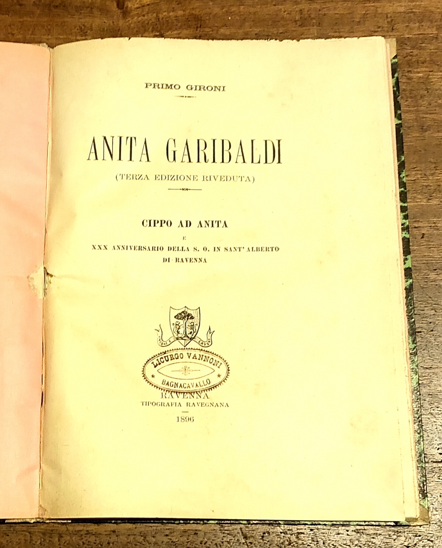 ANITA GARIBALDI. Cippo ad Anita e XXX anniversario della S. …