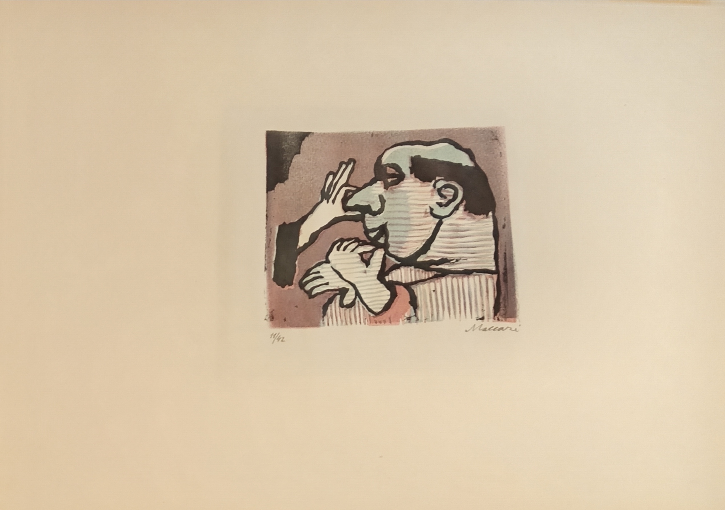 CHI VUOL BACIARE TERESA? Incisione originale a colori firmata. Numero …