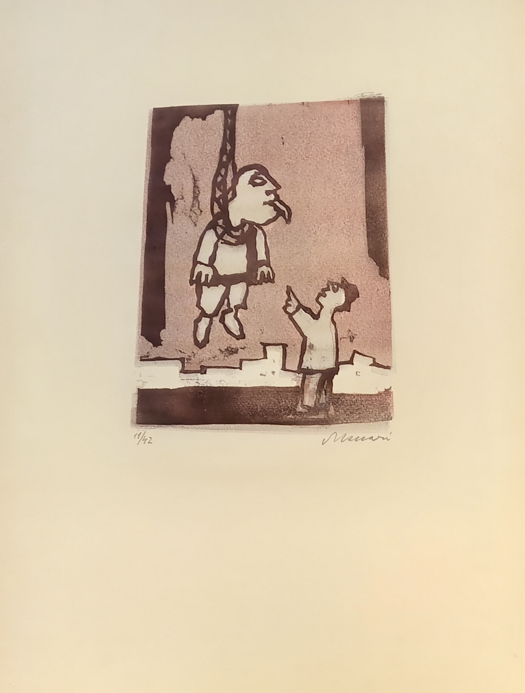 CHI VUOL BACIARE TERESA? Incisione originale a colori firmata. Numero …