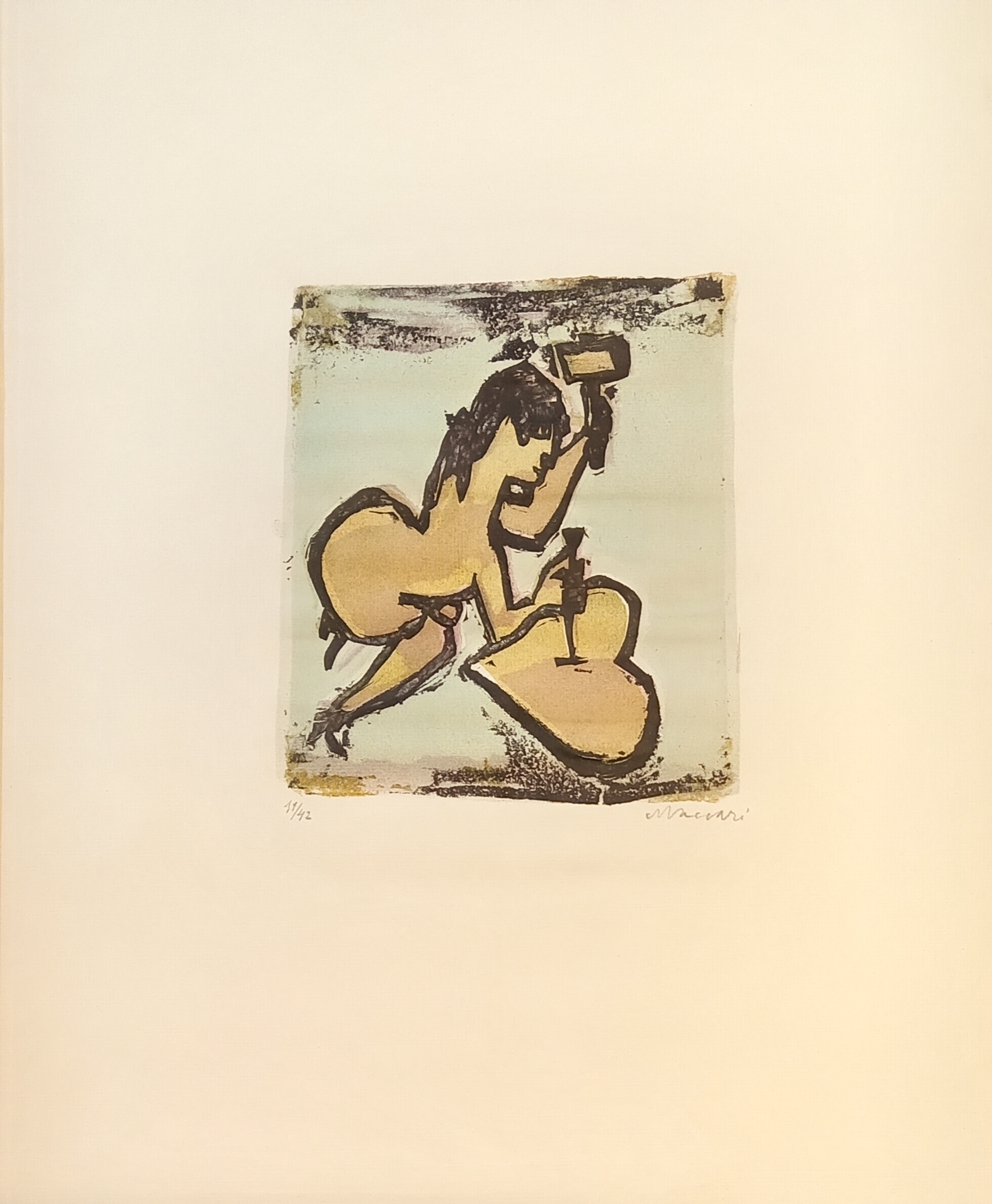 CHI VUOL BACIARE TERESA? Incisione originale a colori firmata. Numero …